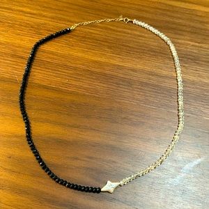 Black Spinel & Moonstone Choker with Baroque Pearl